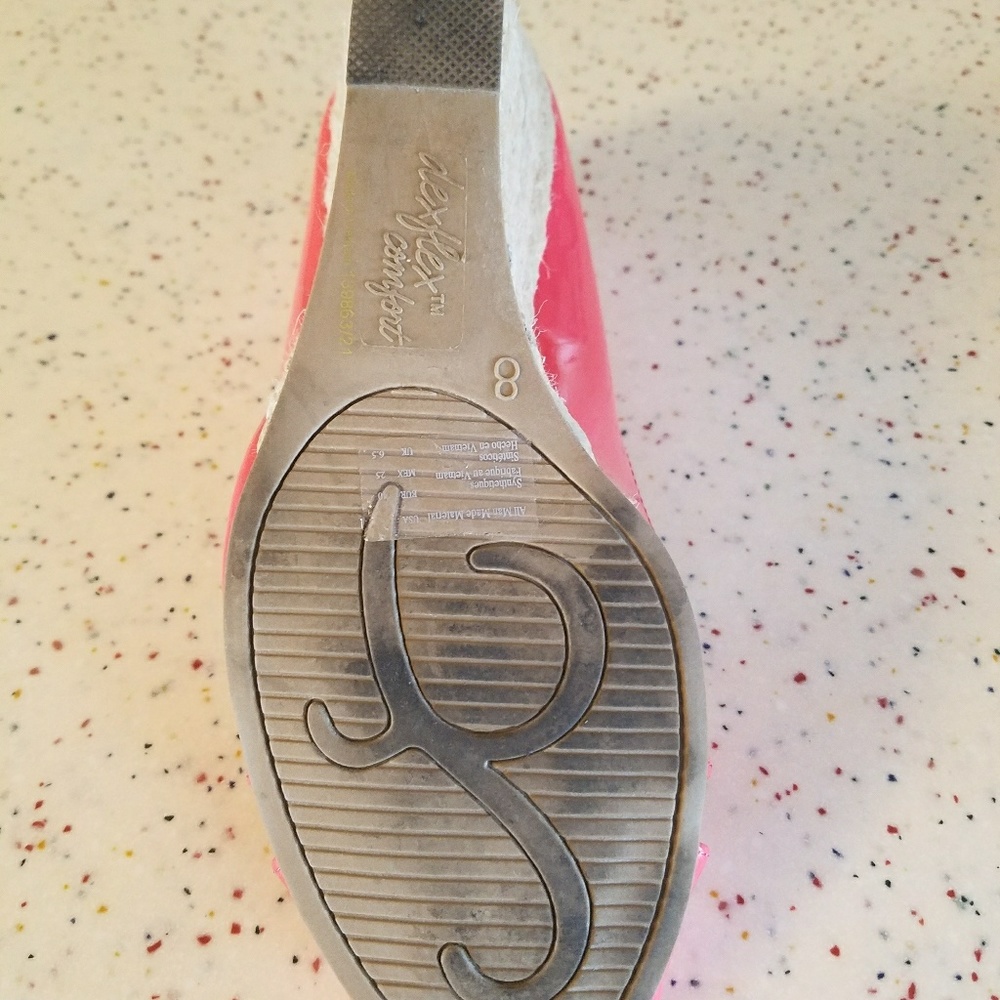 Size 8 Coral Wedge Heels