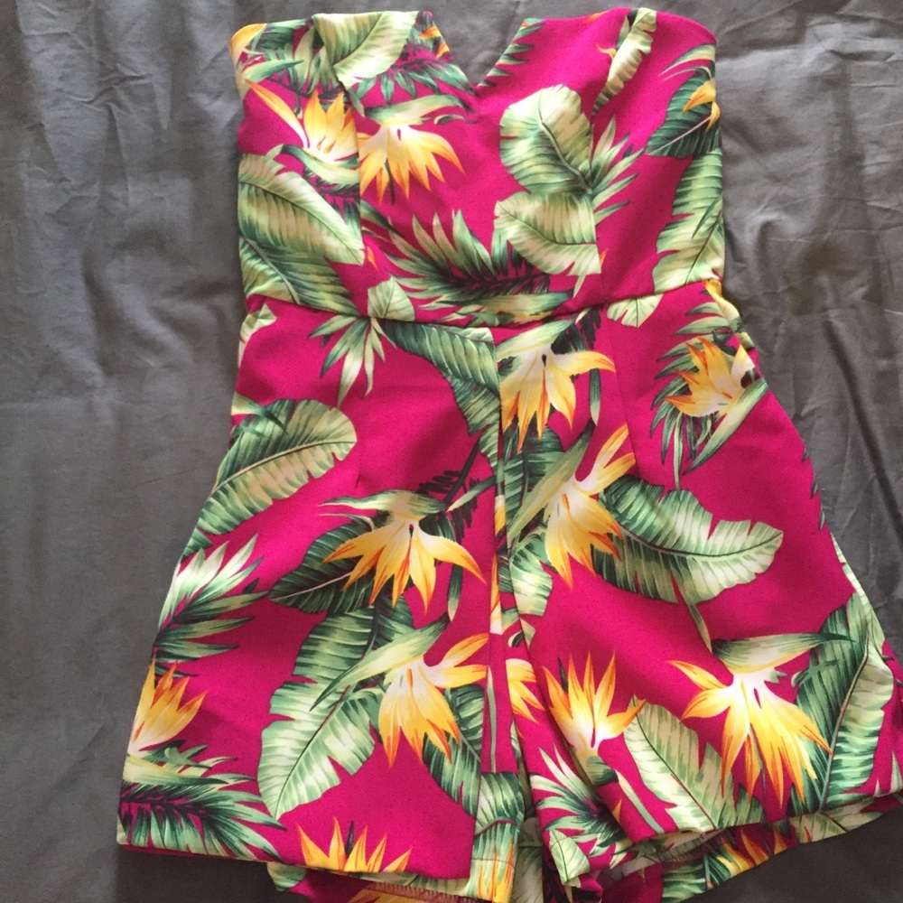 Paper crane sweetheart tropical romper