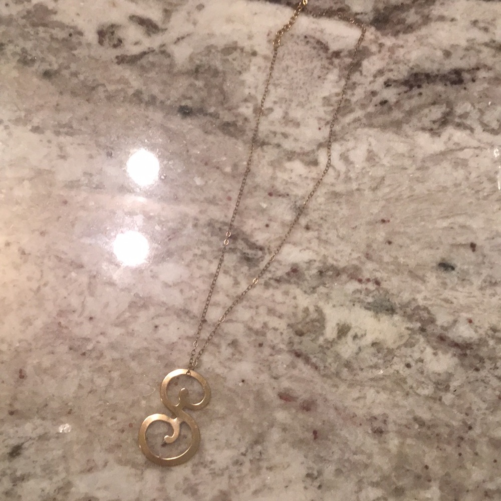 Gold Necklace - S Charm - 18”