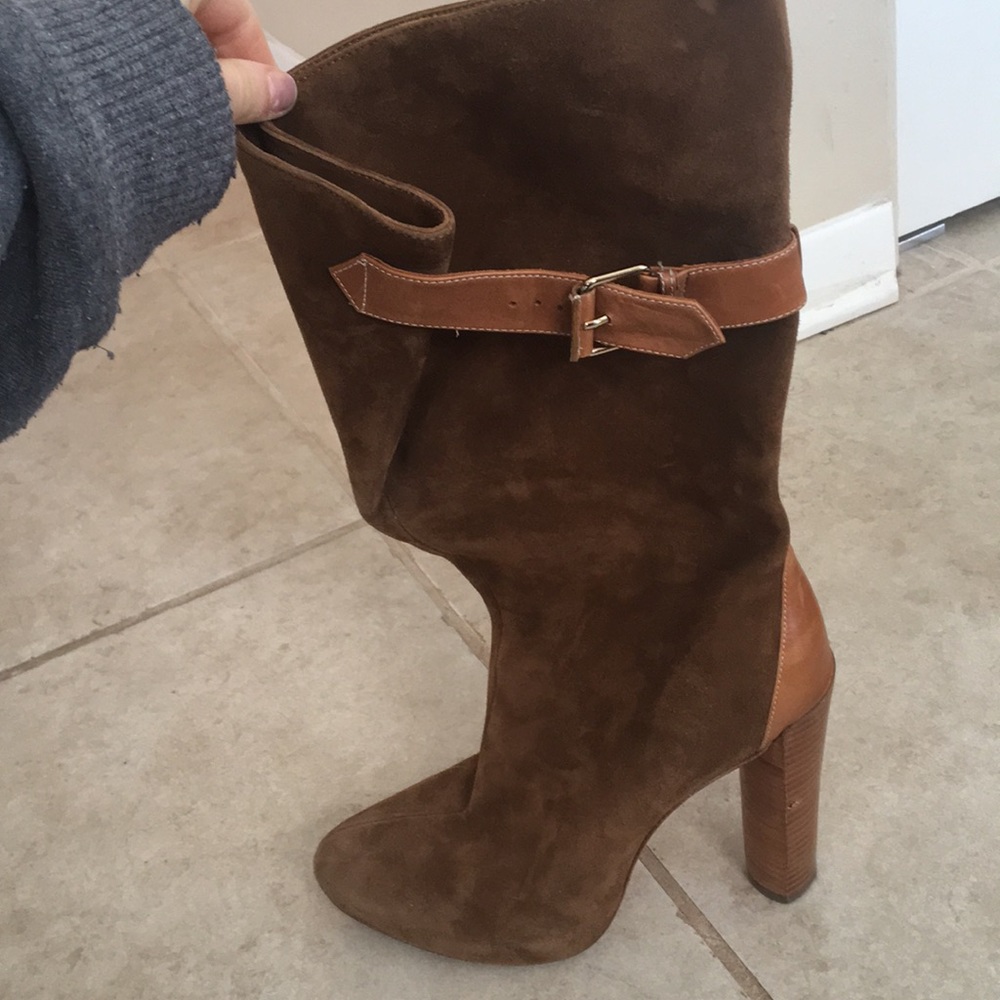 Boutique tan suede tall boots