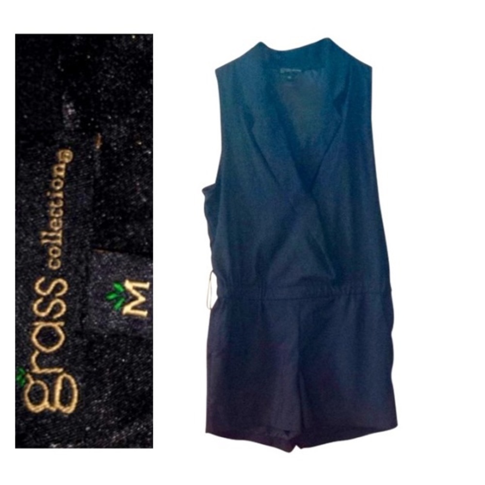 Grass Collections Black Romper, Medium*