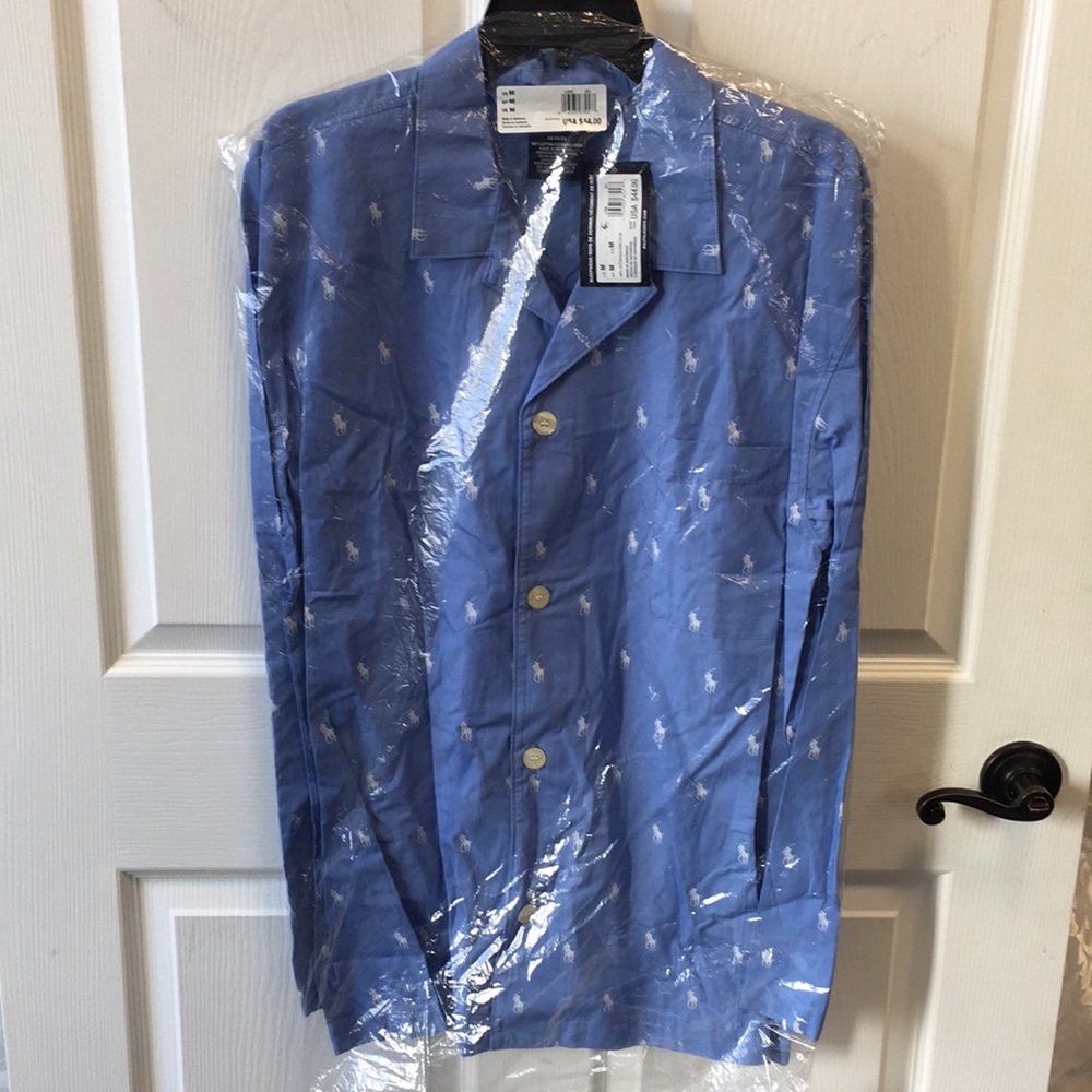 Men's RALPH LAUREN Carolina Blue Night Shirt SZ M