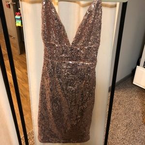 NEW Rose gold sequined dress with tags