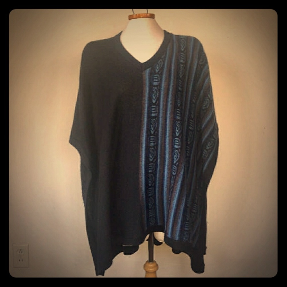 Vintage Alpaca Poncho, made in Peru, sweater