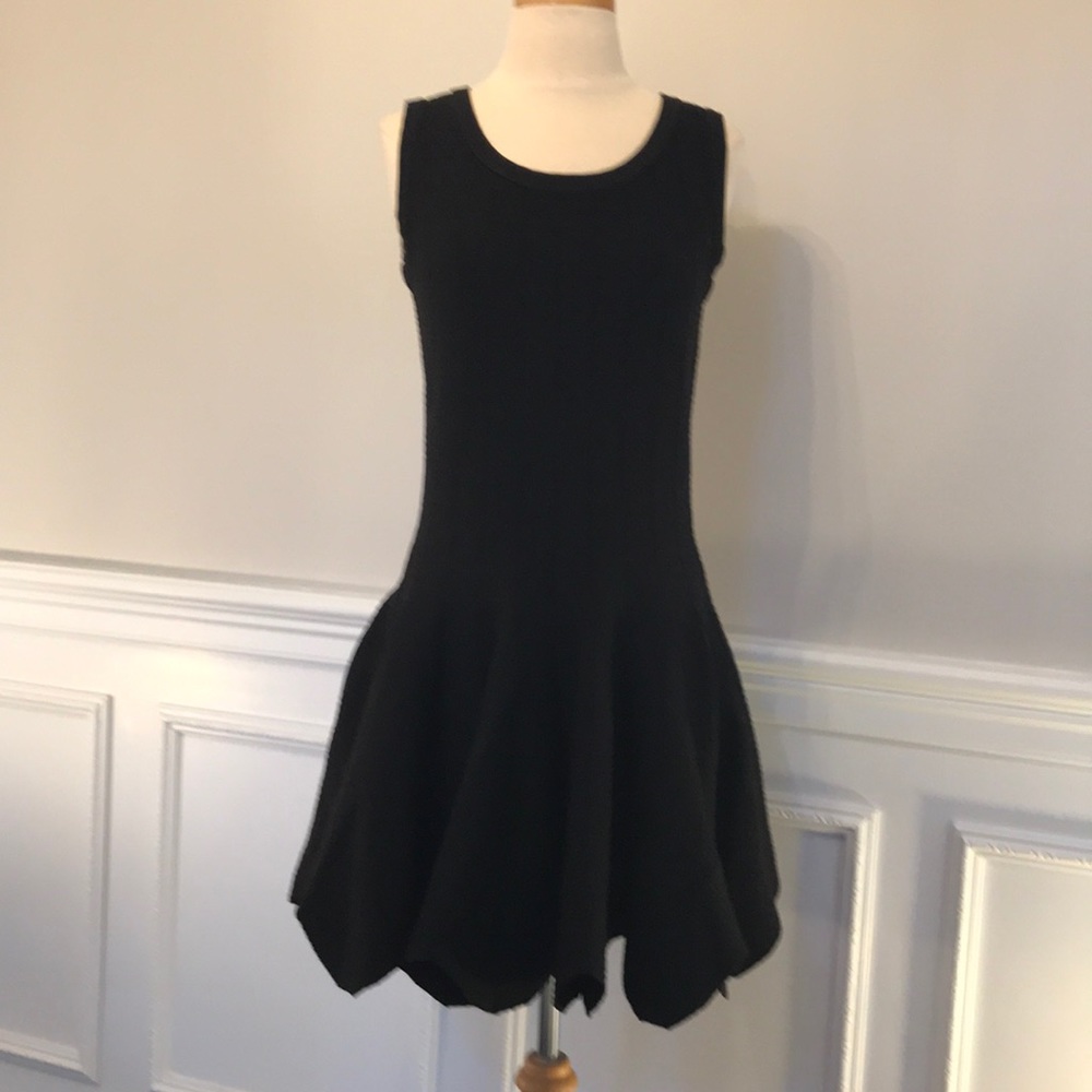 NWT JONATHAN SIMKHAI Black Dress Mini Knit RuffleM