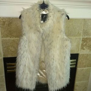 Rachel Zoe Satin Lined Faux Fur Vest