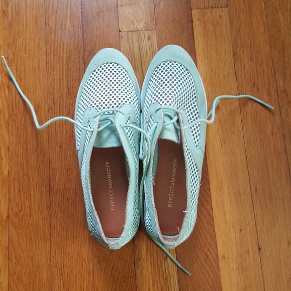 Rebecca Minkoff Sylvie Mint Green Shoes Sz 6M - Picture 2 of 5