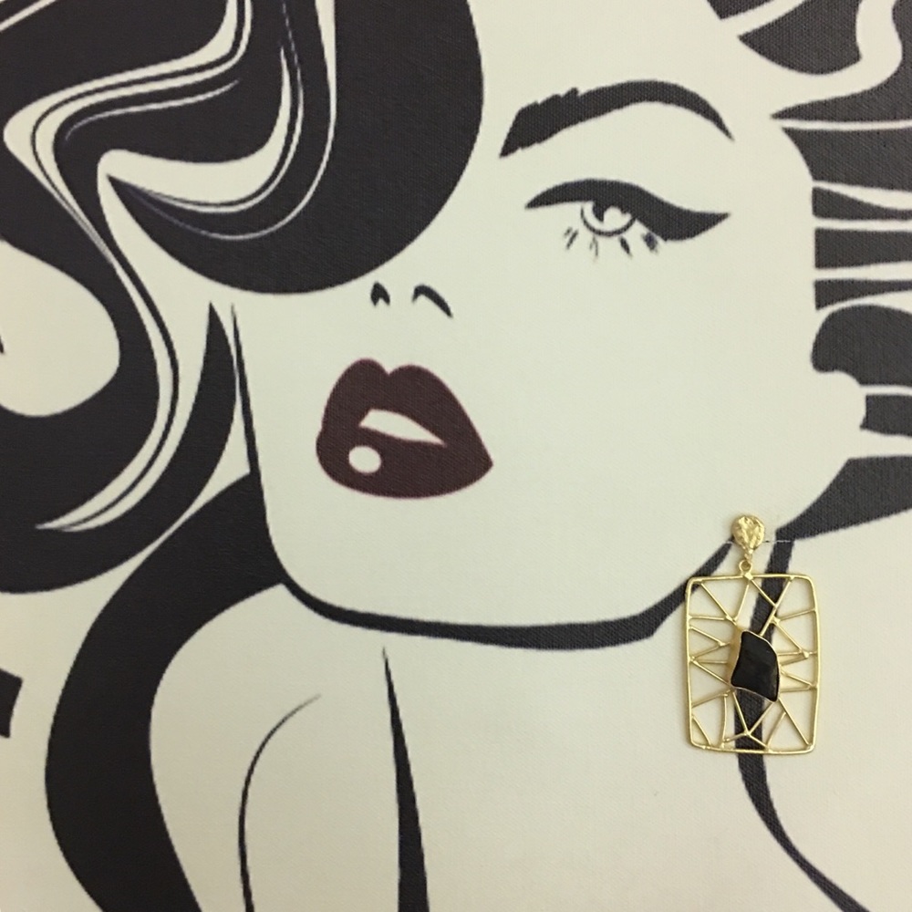 Handmade Raw Amethyst Statement Earrings