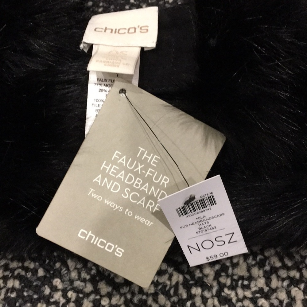 The faux fur headband and scarf