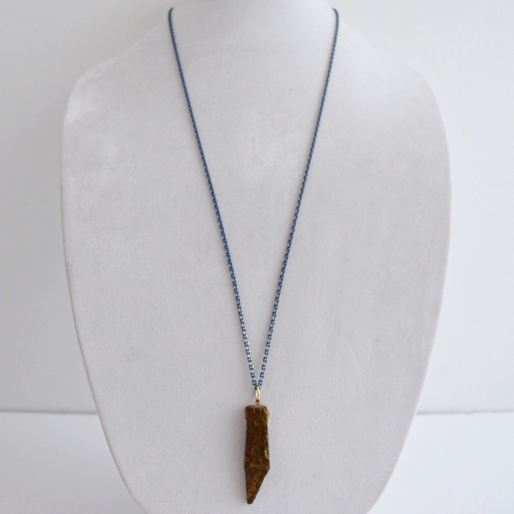 Natural Iridescent Stone Necklace