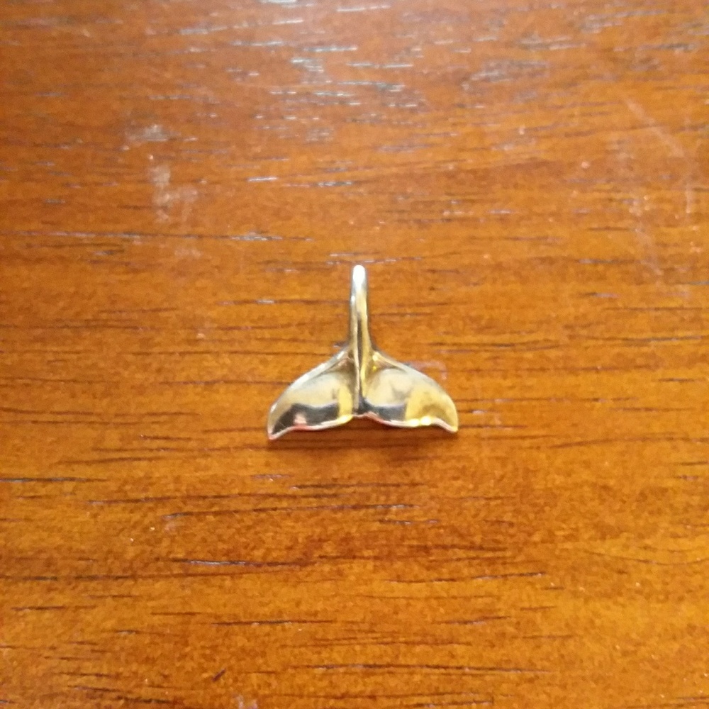 Handmade sterling silver whale tail charm
