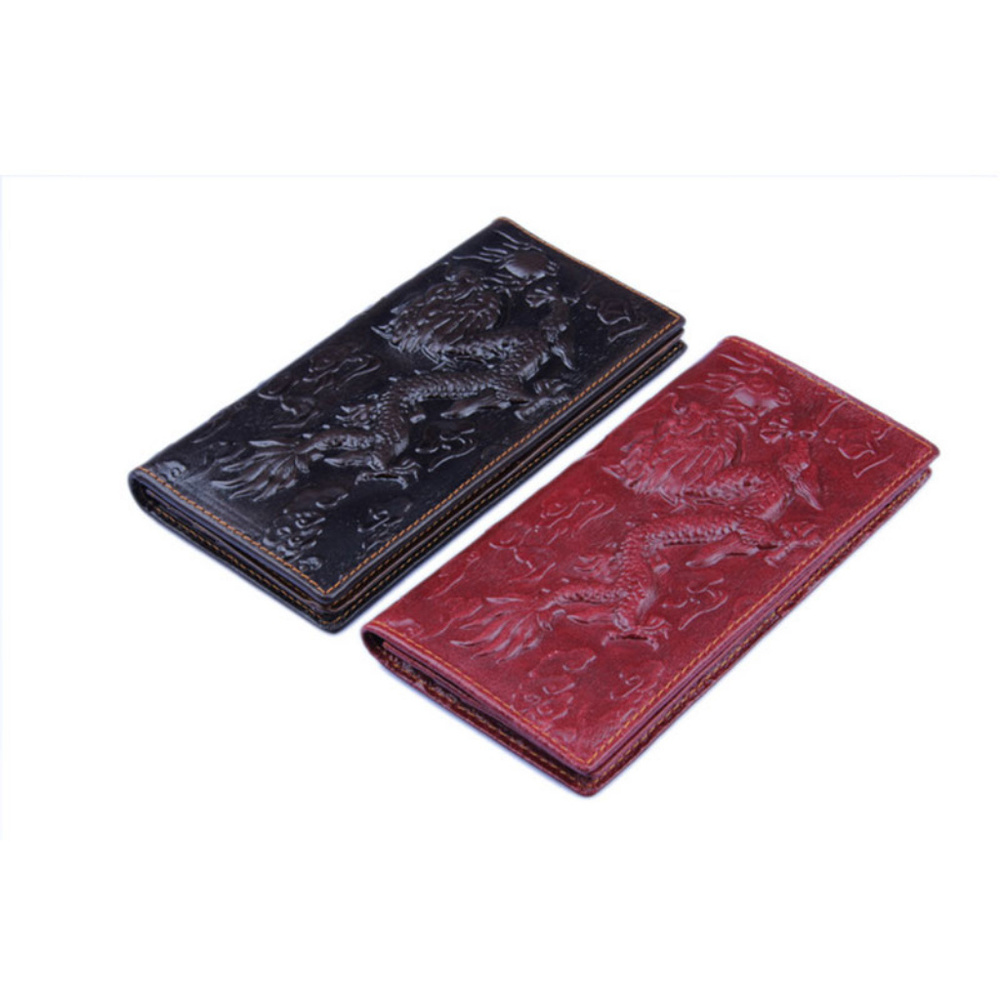 Men's Fashion Dragon Print Business Long Wallet - Picture 5 of 7