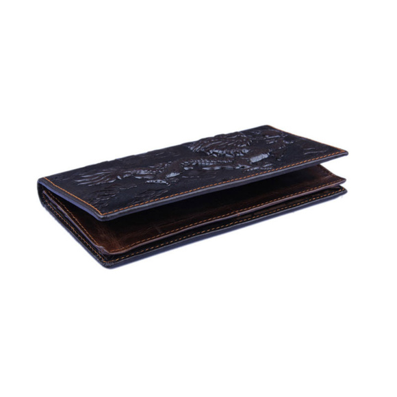 Men's Fashion Dragon Print Business Long Wallet - Picture 4 of 7