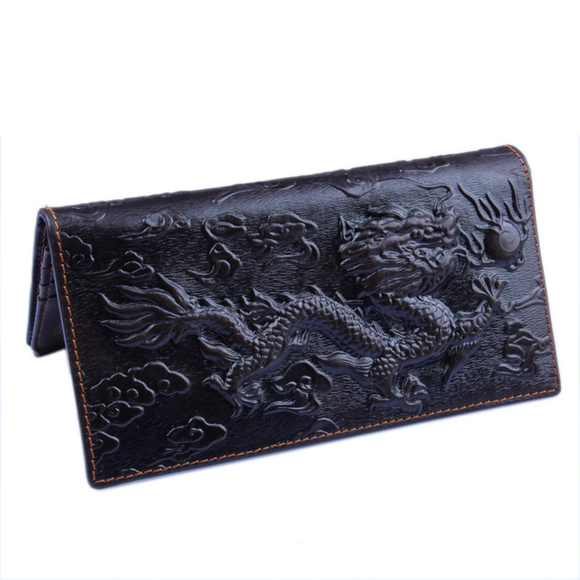 Men's Fashion Dragon Print Business Long Wallet - Picture 7 of 7