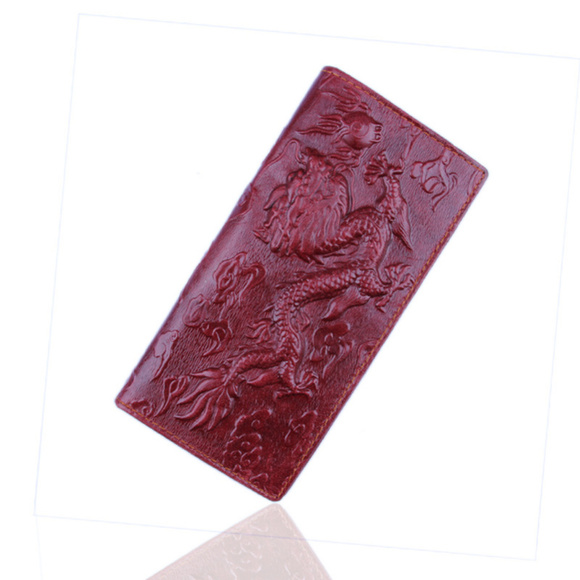 Men's Fashion Dragon Print Business Long Wallet - Picture 6 of 7