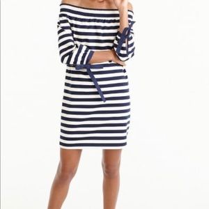 J. Crew Off the shoulder striped dress