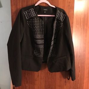 Black studded blazer.