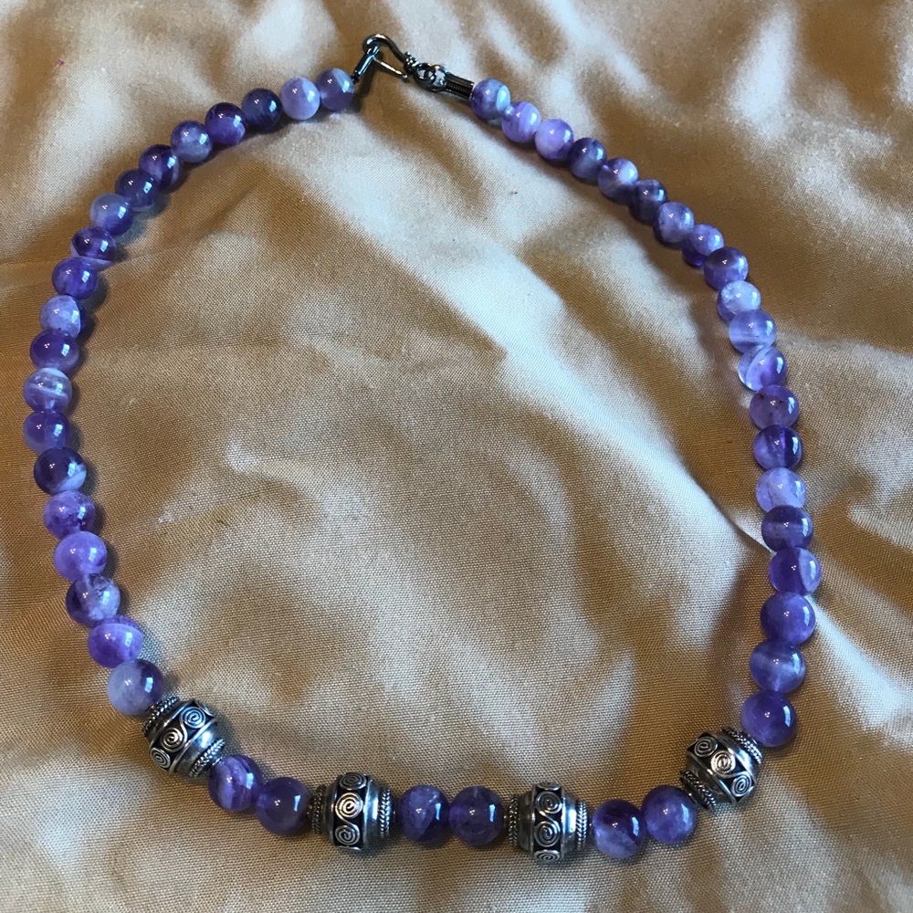Amethyst and Sterling Silver Necklace