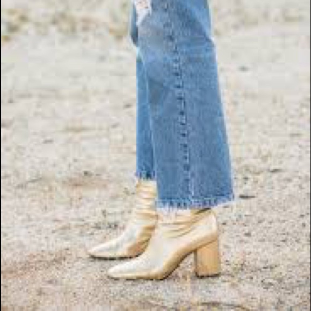 Anine Bing shiny gold Natalie boots