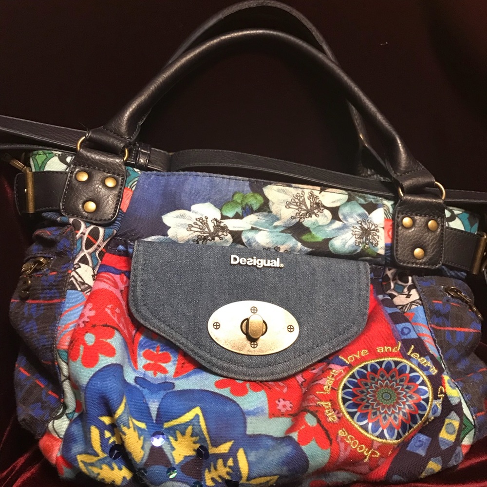 Desigual Denim/floral purse