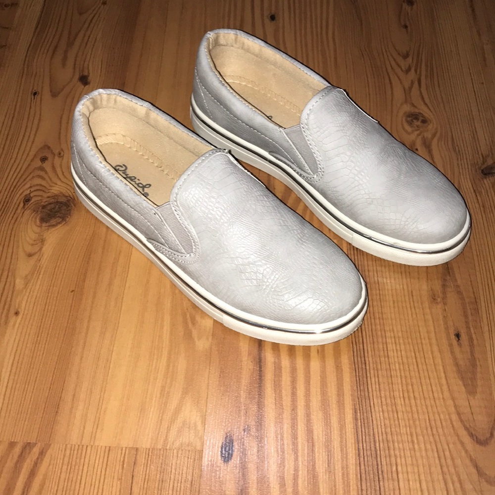 Grey slide on sneakers