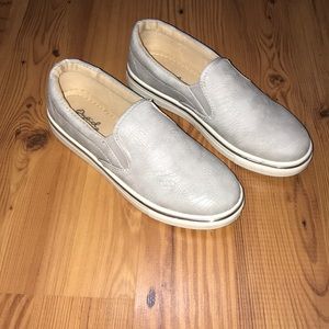 Grey slide on sneakers