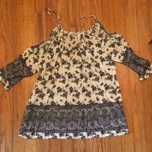 Black and White floral print shirt