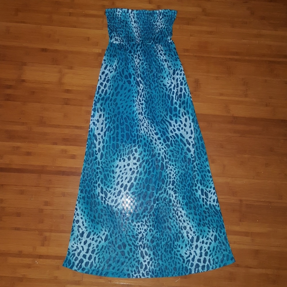 Cheetah Print Sky Blue Dress