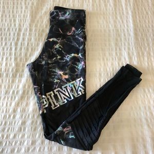 Pink high waisted ankle leggings