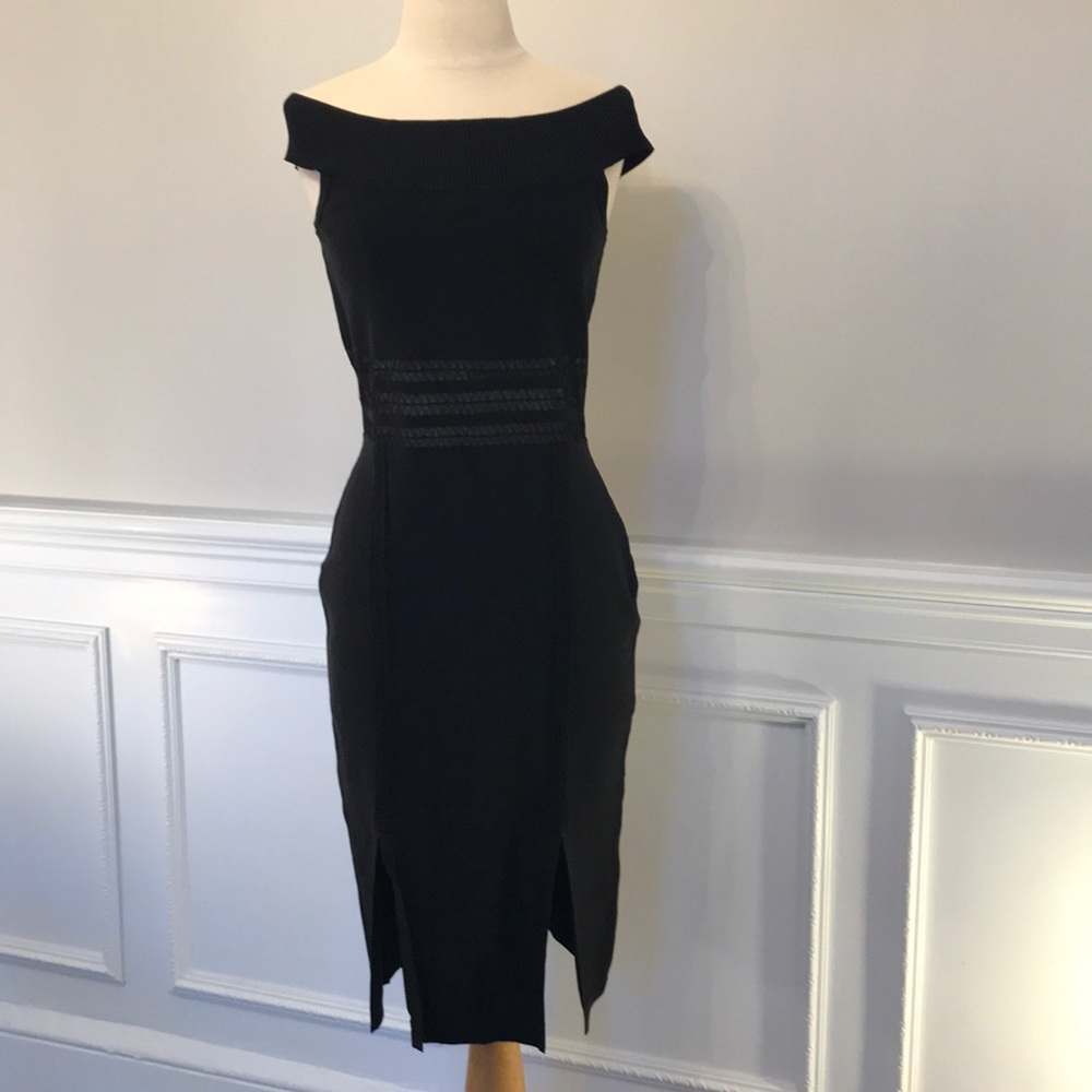 NWT Jonathan Simkhai Bkack Off  Shoulder Dress M