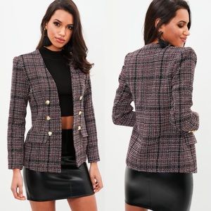 ❌SOLD ❌Missguided Red Boucle Military Blazer 6