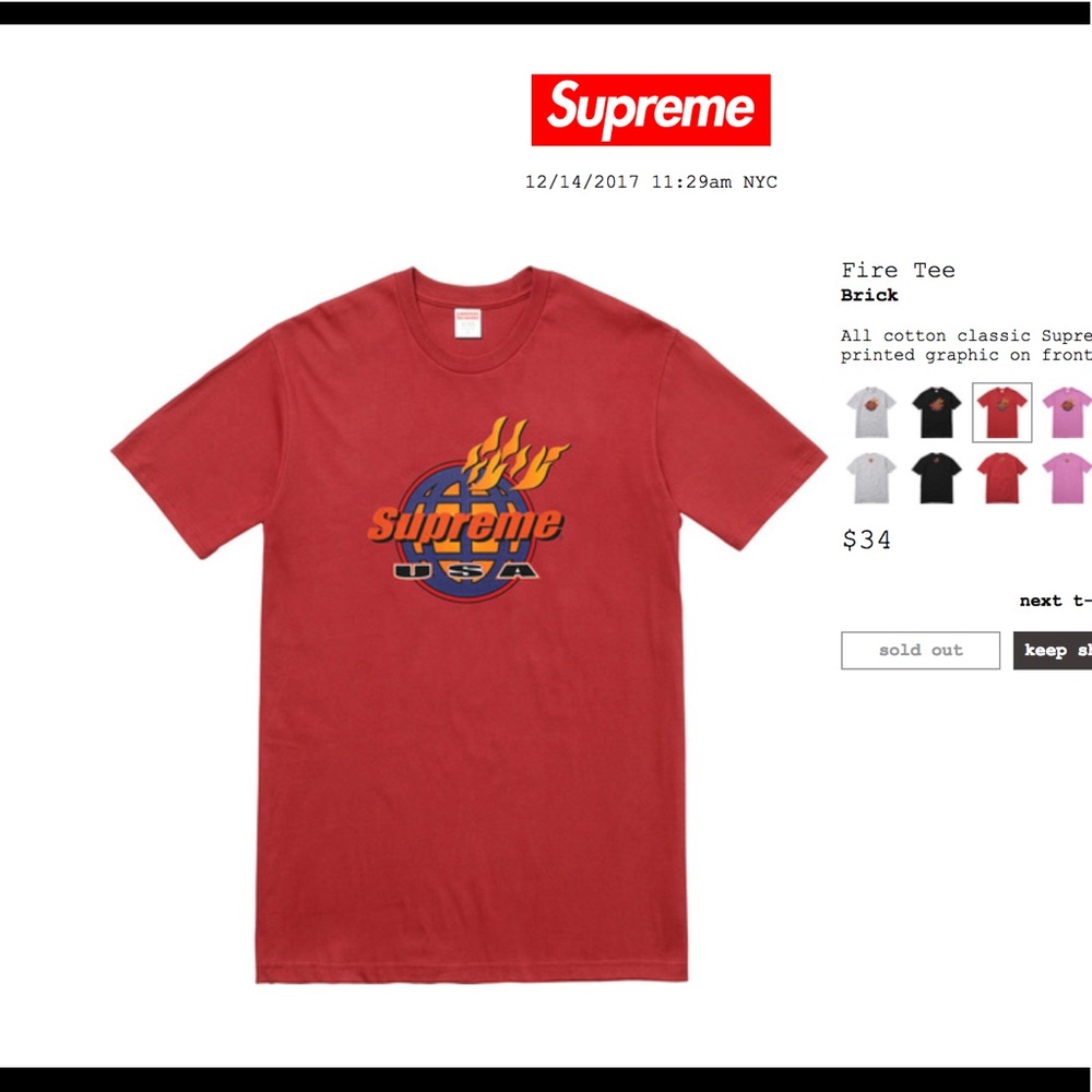 Supreme Fire Tee