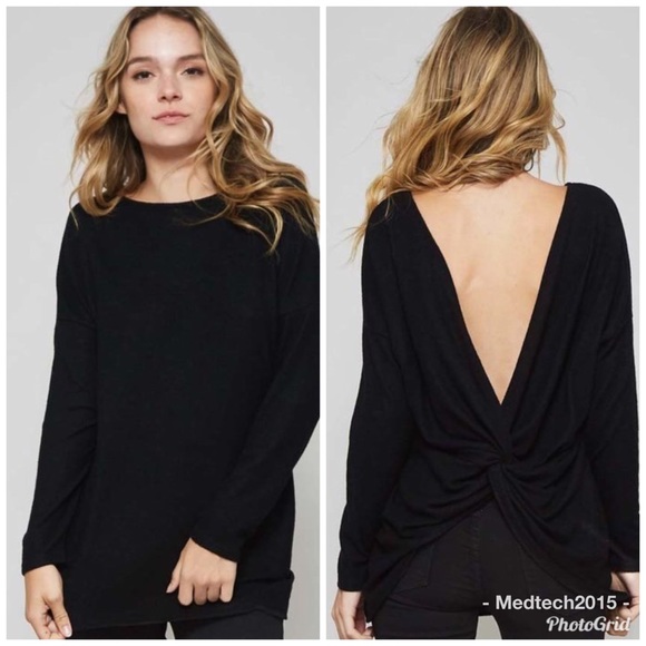 Twist knot long sleeve reversible top - Picture 5 of 8