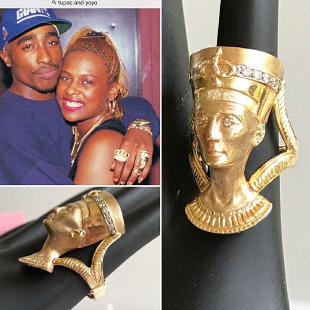 Fine jewelry statement ring queen nefertitti tupac
