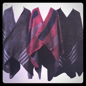 BB Dakota Poncho - Black/gray