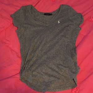 Gray Polo V Neck Shirt