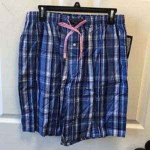Men's RALPH LAUREN Blue Plaid Night Shorts SZ M