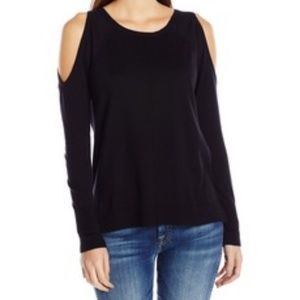 NWT Vince Camuto Black Knit Cold Shoulder Sweater