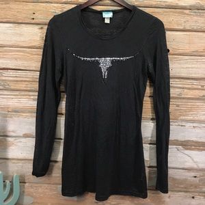 Cowgirl Hardware, burnout long sleeve tee