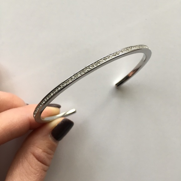 Micheal Kors Silvertone Pave Open Cuff - Picture 2 of 8