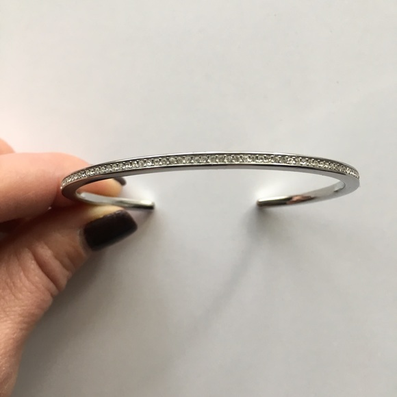 Micheal Kors Silvertone Pave Open Cuff - Picture 3 of 8