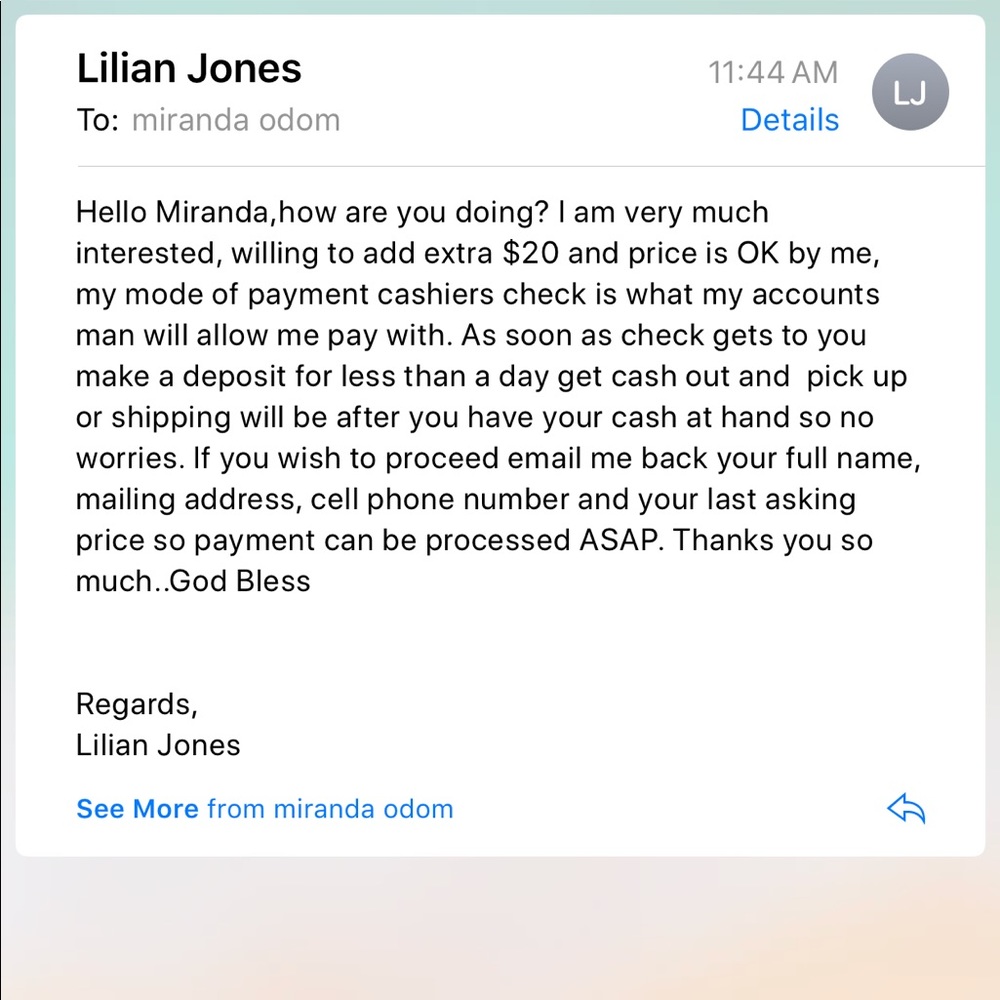 WARNING SCAM ALERT!!!