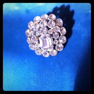 Antique Brooch Back Coated Rhinestones