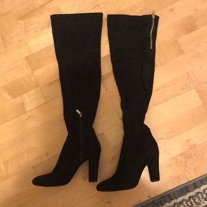 Ivanka Trump Over the Knee Black Suede Boots