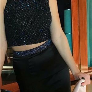 short dress Black w blue/purple diamonds. Size 0