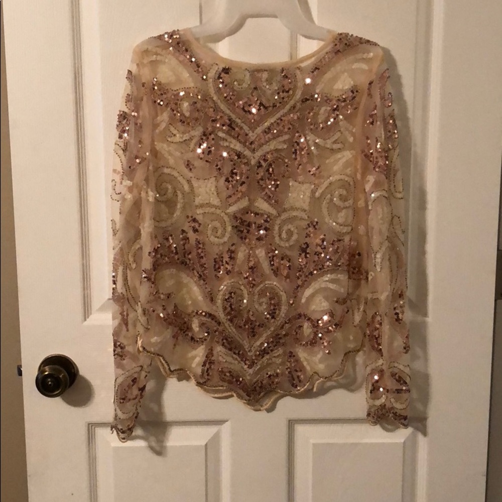 Rose gold sequin top