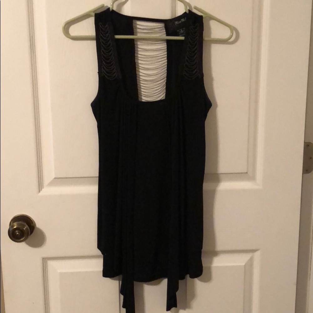 Miss Me black blouse with chains