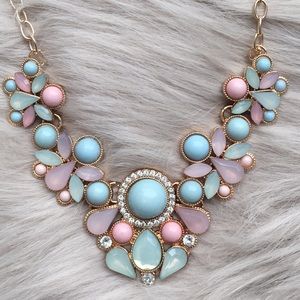 Blue and Pink Bib Necklace