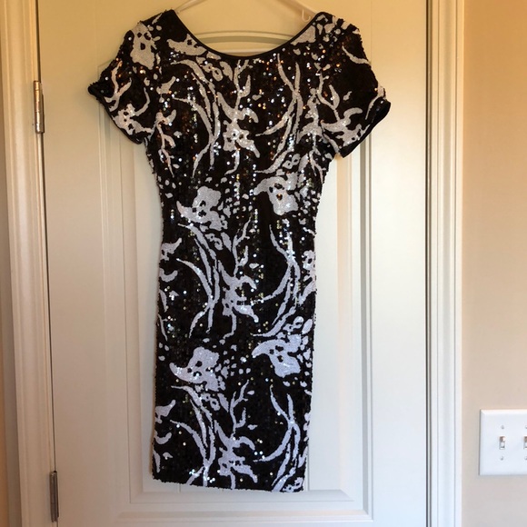 Beautiful Black and White Sequin Dress - Picture 1 of 4
