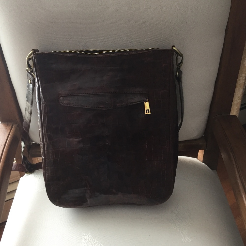 New Genuine Crocodile messenger bag. Custom made.